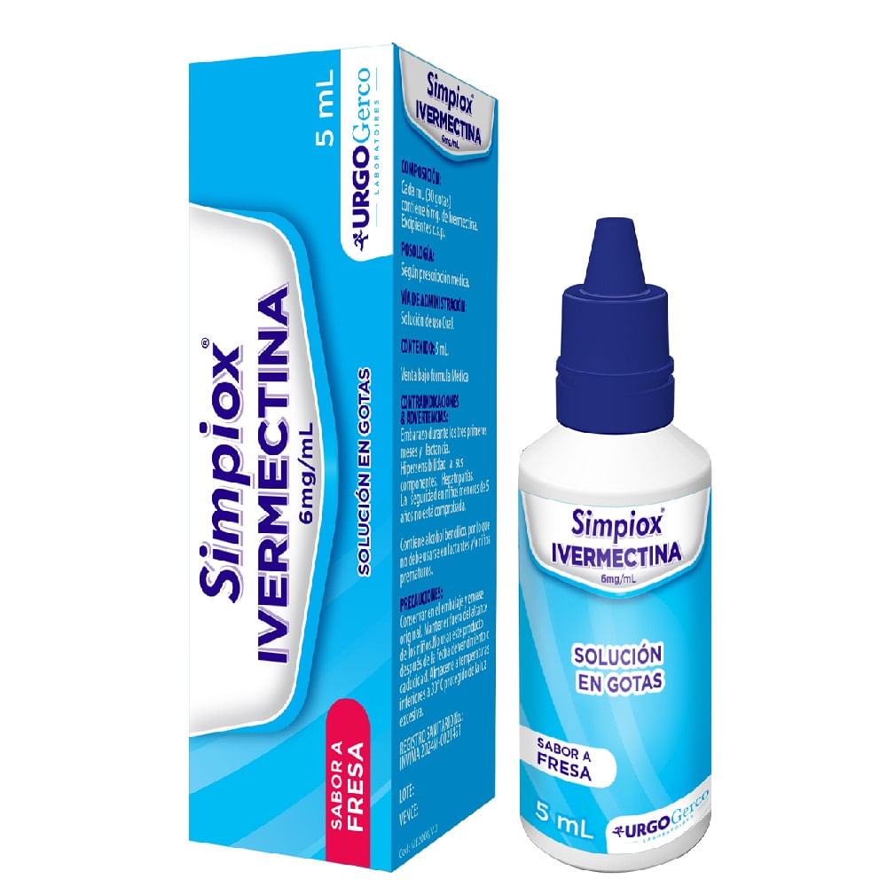 Gotas Simpiox Ivermectina Sabor Fresa X 5ml